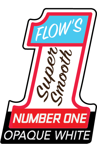 Flowcolours white ink number one logo
